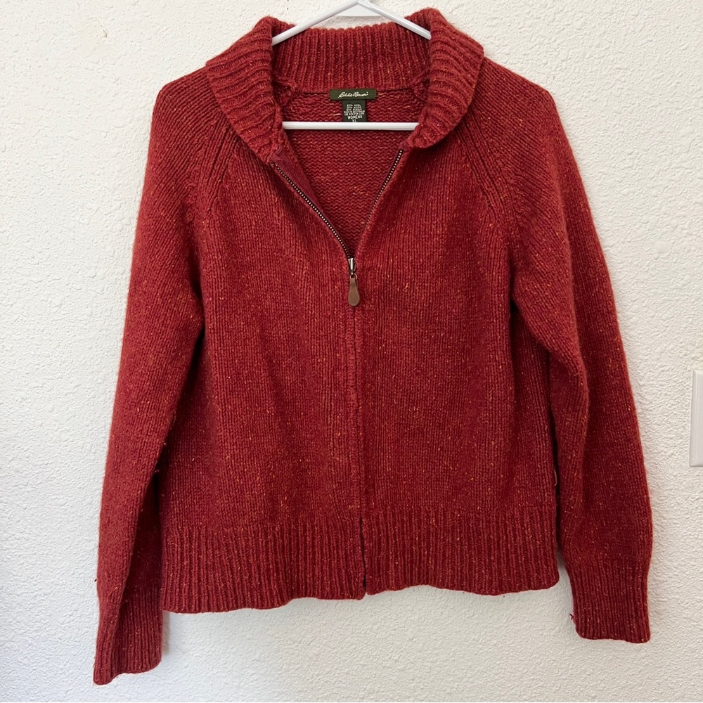 Eddie Bauer Red Knit Cardigan